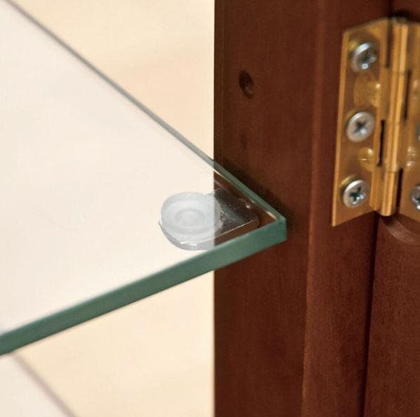 【新品アウトレット】背面ミラー付きガラスコレクションケース ダークブラウン