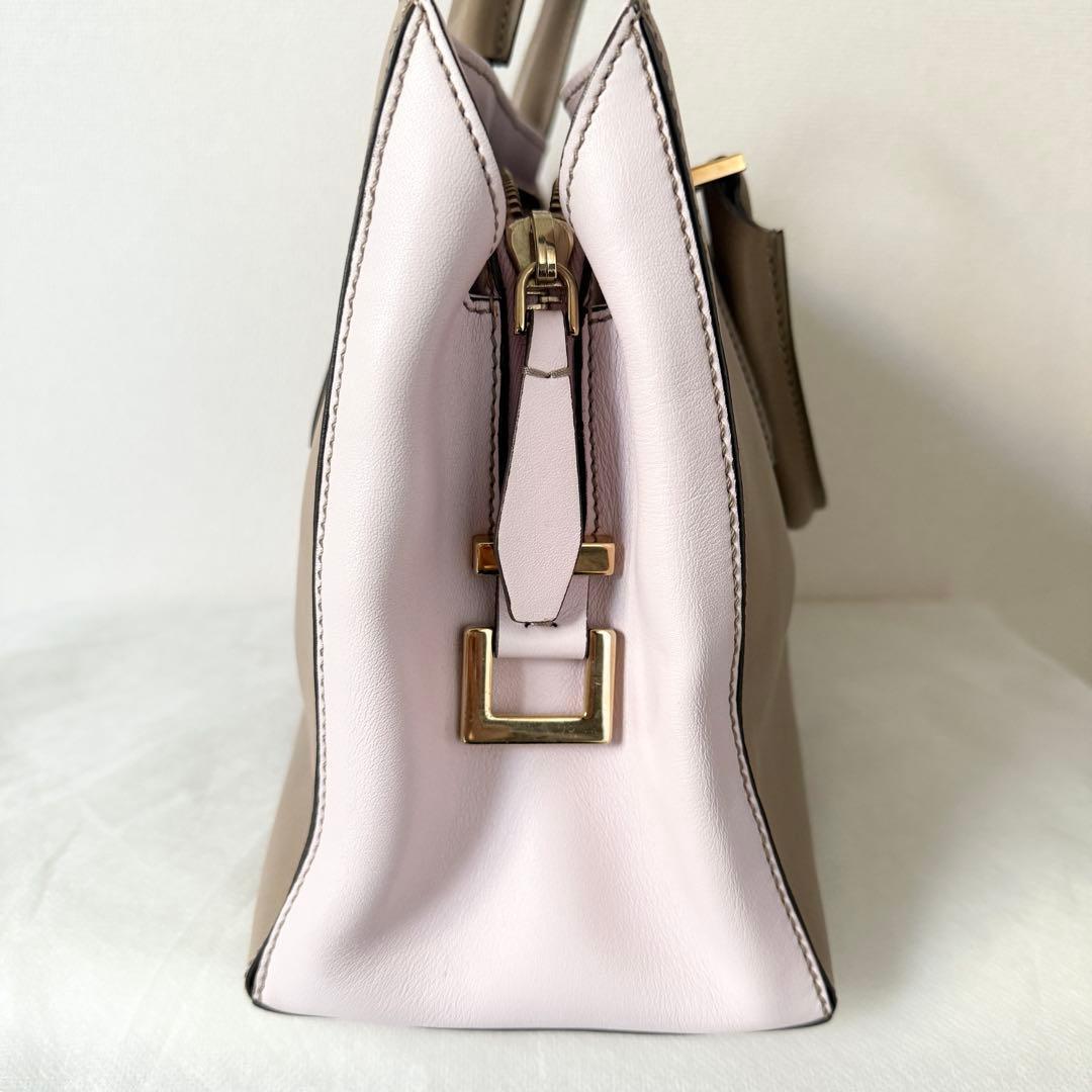 TODS トッズ Dキューブバッグ ピンク ベージュ ハンドバッグ