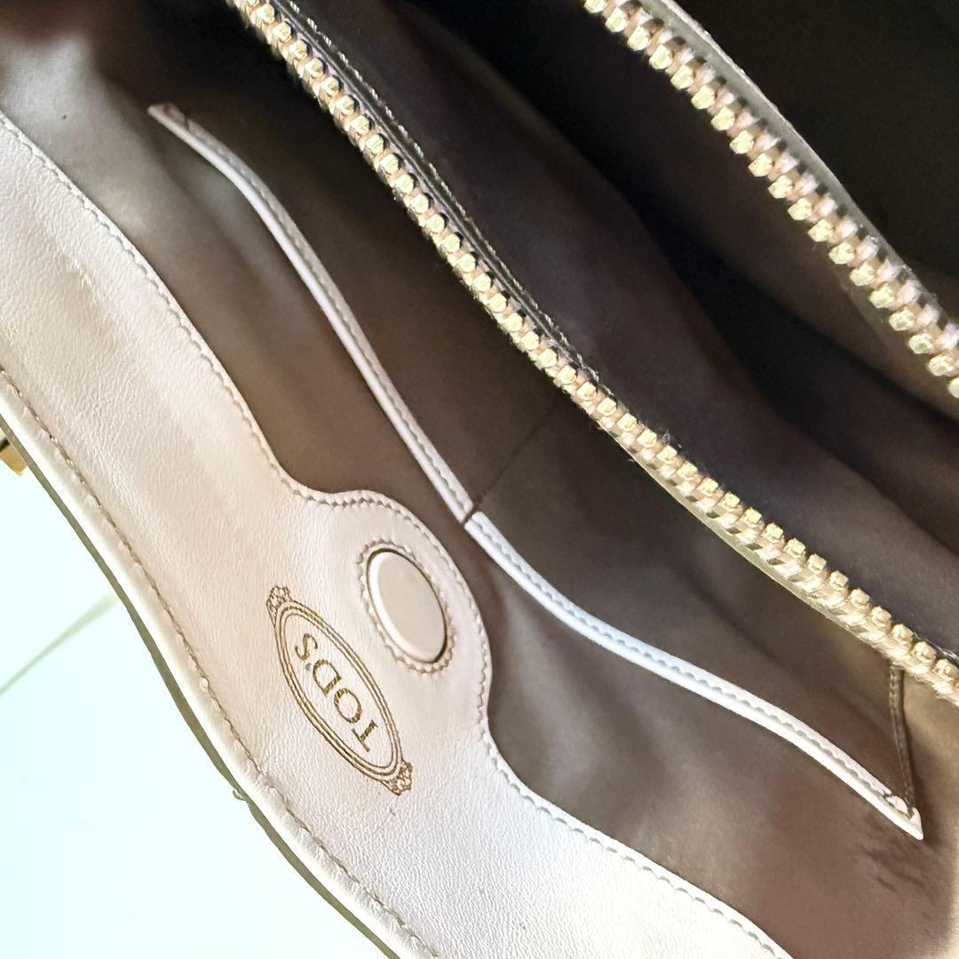 TODS トッズ Dキューブバッグ ピンク ベージュ ハンドバッグ