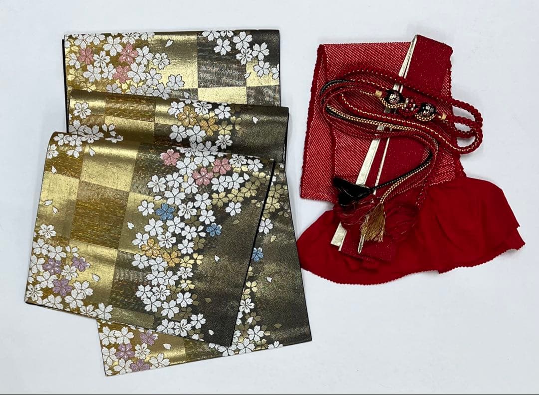 振り袖　フルセット　別誂長襦袢付　小柄な方に♪ オレンジ　振袖　金彩加工　627