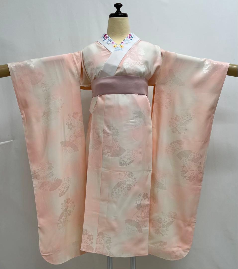 振り袖　フルセット　別誂長襦袢付　小柄な方に♪ オレンジ　振袖　金彩加工　627