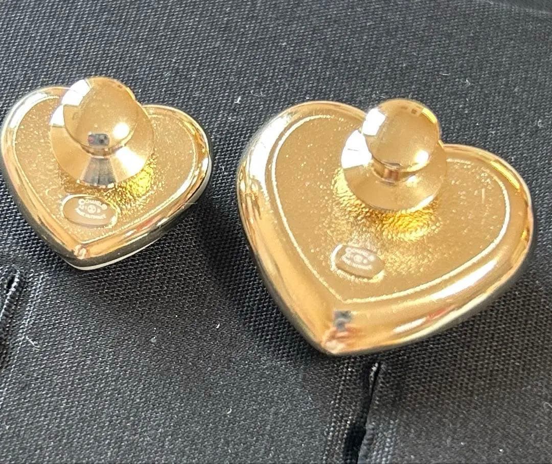 シャネル ゴールド ラインストーン ココマーク ハート ブローチ
