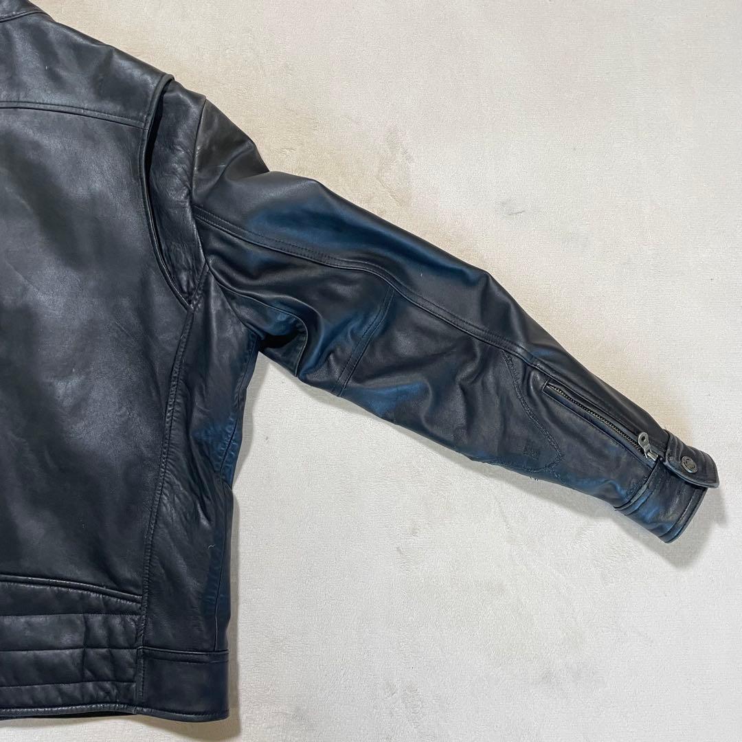 HARLEYDAVIDSON レザージャケット　シングルライダース　刺繍ロゴ M
