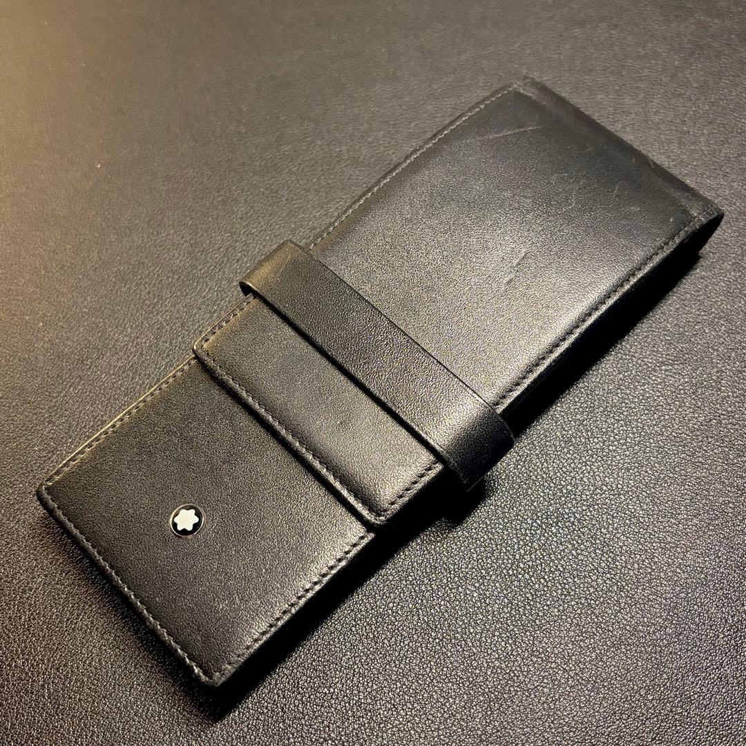 MONTBLANC モンブラン★レザーペンケース シエナ 3本差し 黒 ブラック