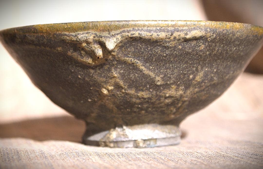 人気作家★加地学【師：森岡成好】★窯変黒茶碗D