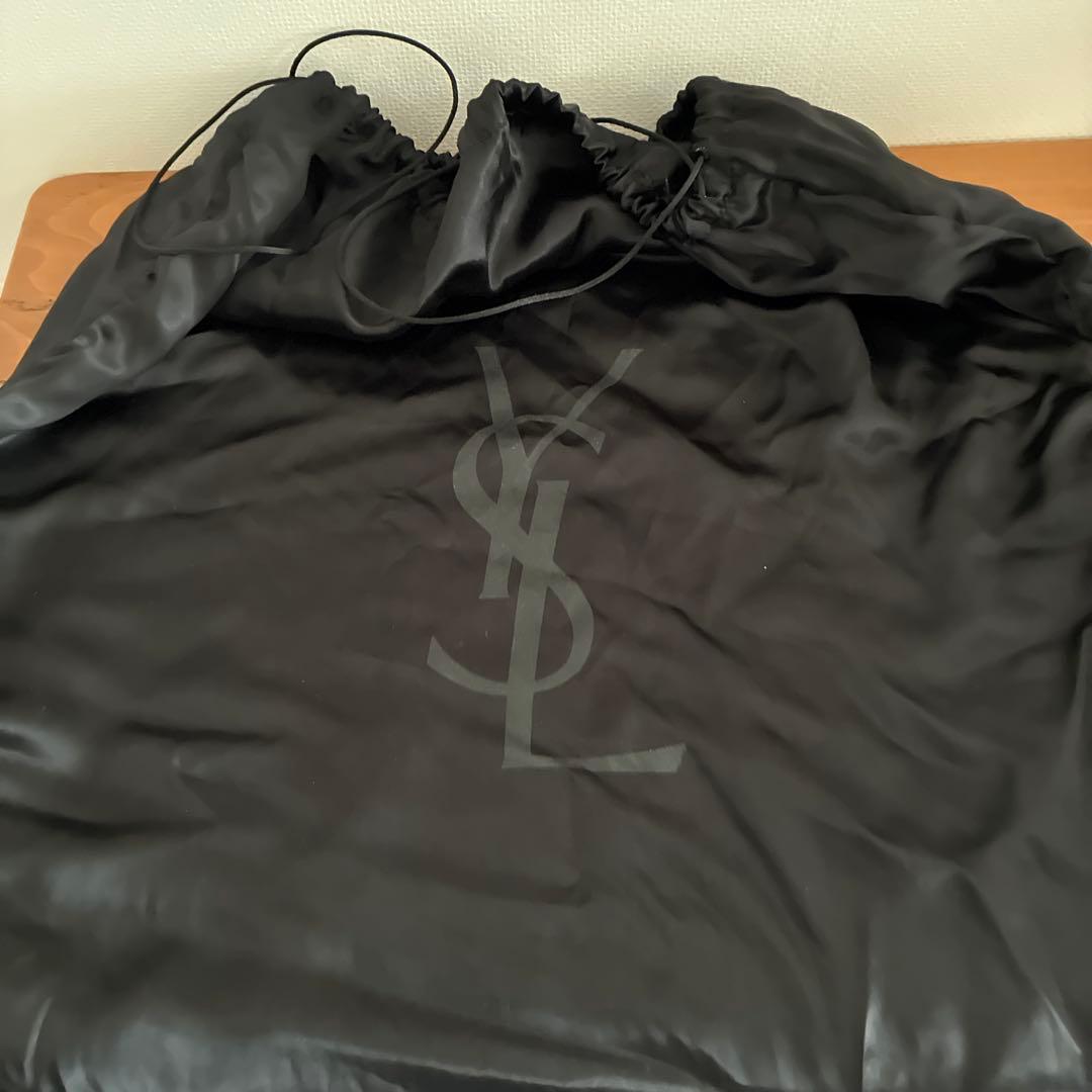 YVES SAINT LAURENT パテントトートバッグ　ローディ　グレー