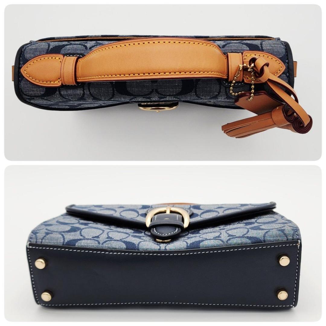 極美品 COACH コーチ クリオ トップ ハンドル シグネチャー C8513.