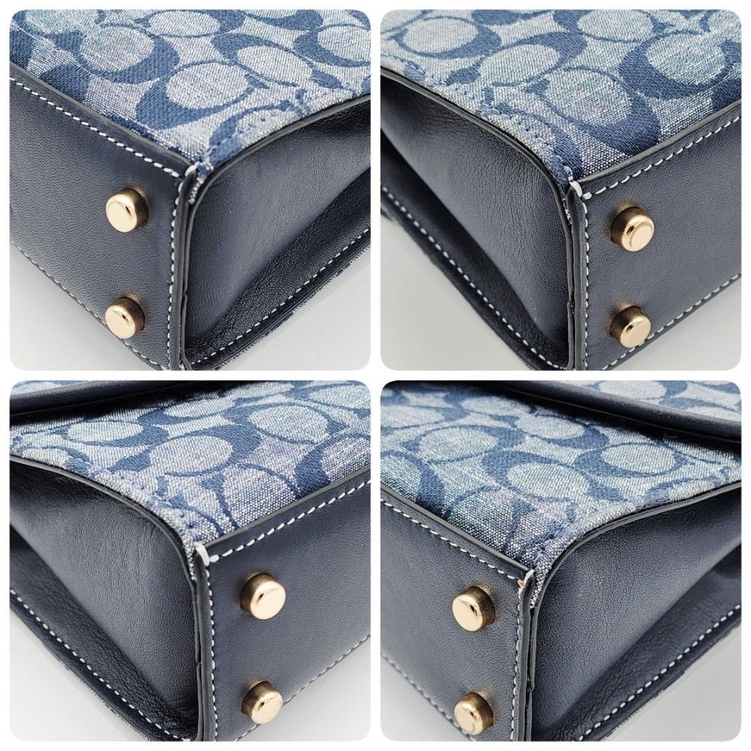 極美品 COACH コーチ クリオ トップ ハンドル シグネチャー C8513.