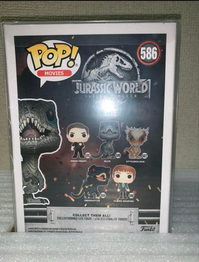 新品 586 FunkoPOP ブルー ジュラシックワールド 専用クリアケース付