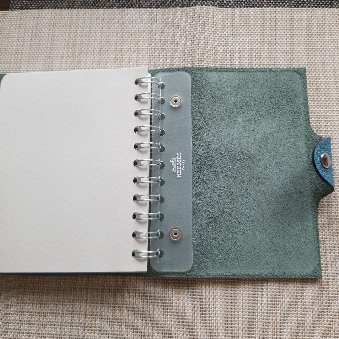 kiki様　HERMES 青 レザー リングノート　新品未使用　ブルージーン