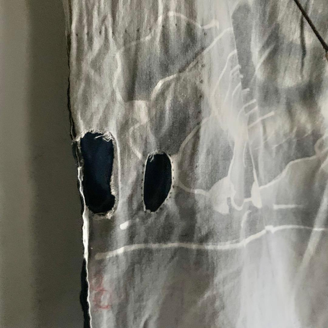 古い 木綿 筒描き 布団皮？ 古布 古道具 アンティーク