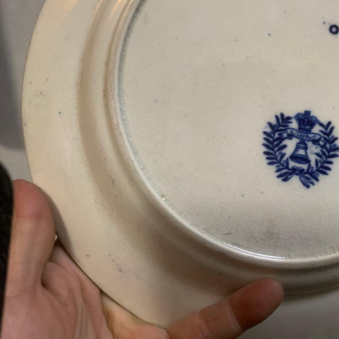 アンティーク　ブルーウィロー　イギリス　23.5センチ　染付