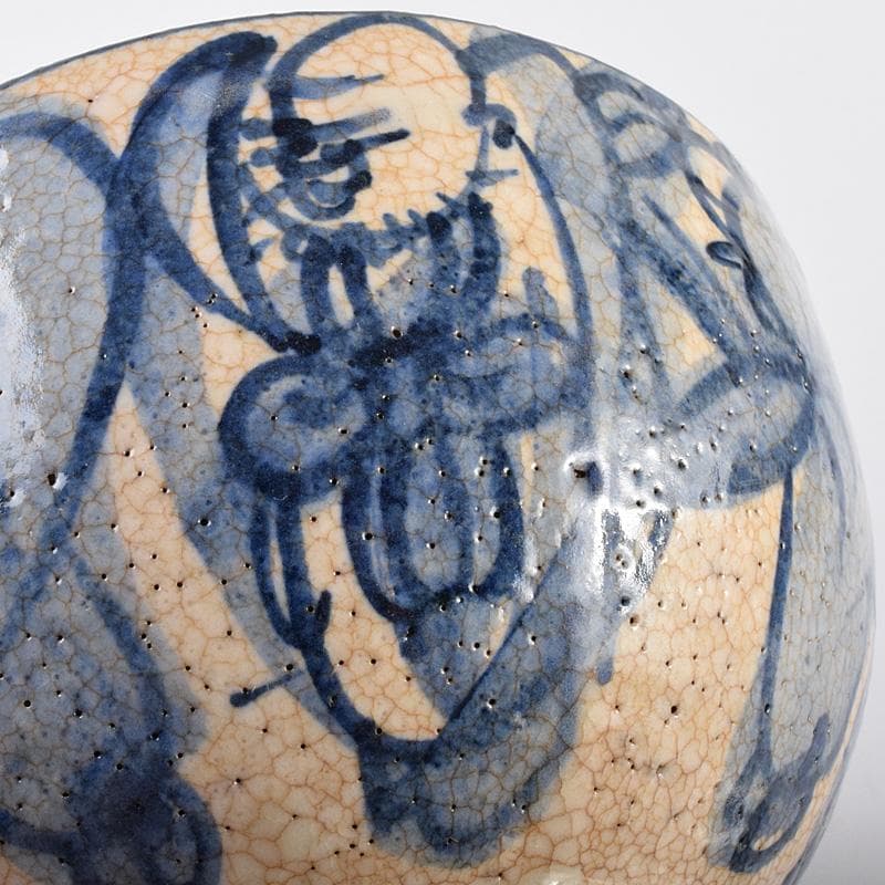 茶道具　聾米造　青木木米作　群仙文茶碗　仕覆付　共箱　V　R7598