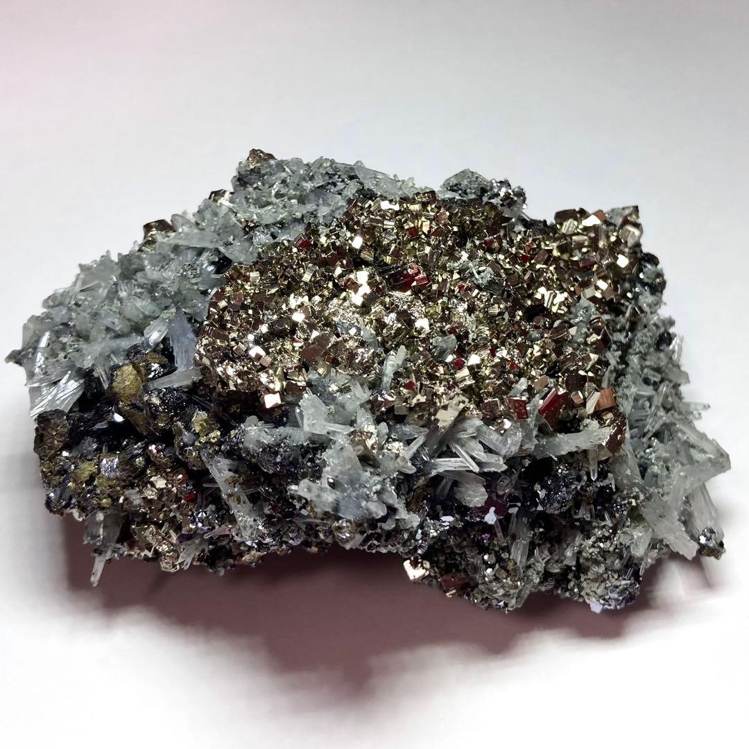 水晶 クォーツ パイライト ガレナ 共生 鉱物 原石 鉱石 天然石