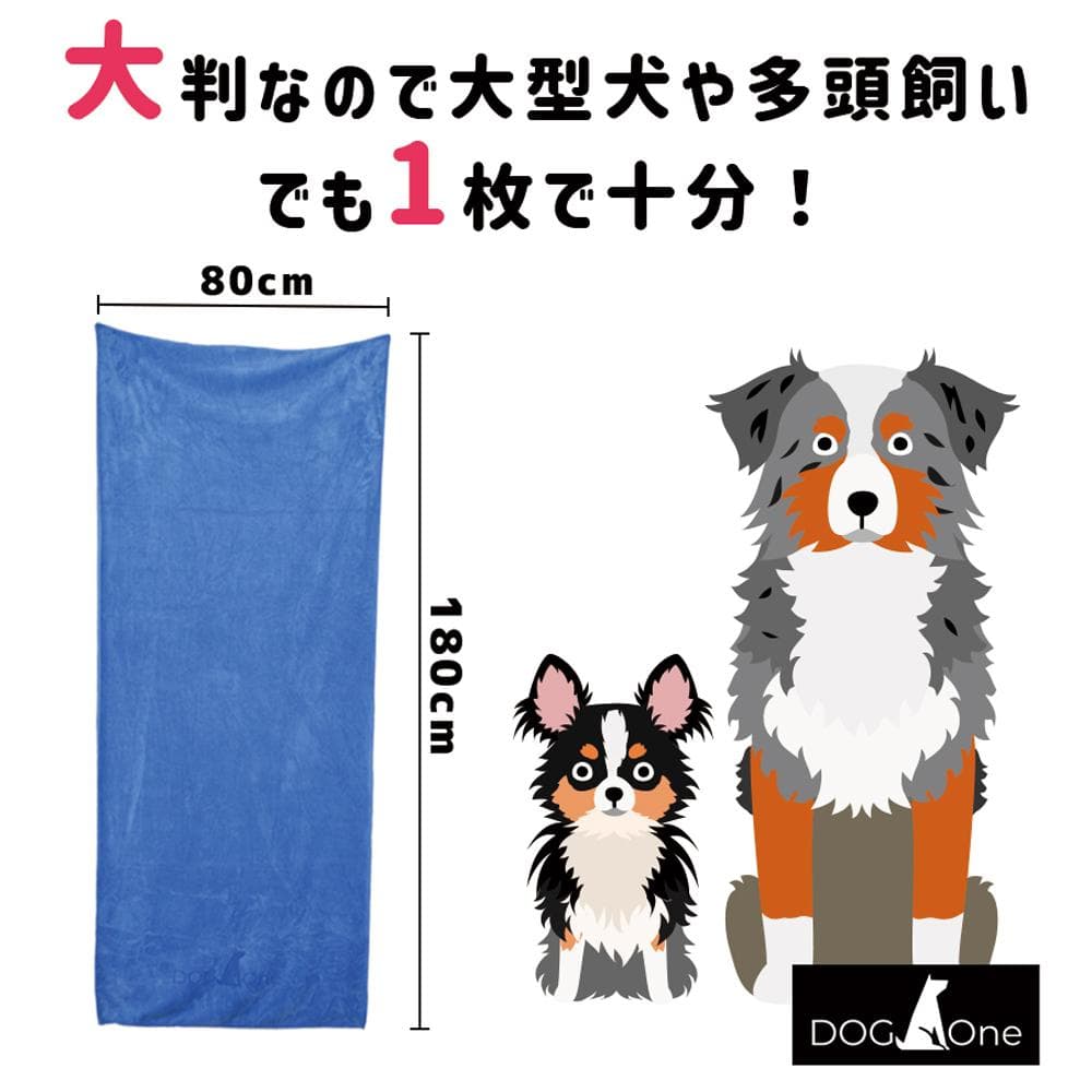 業務用ペットドライヤー 超速乾セット 黒 ＆青 超大判マイクロファイバータオル