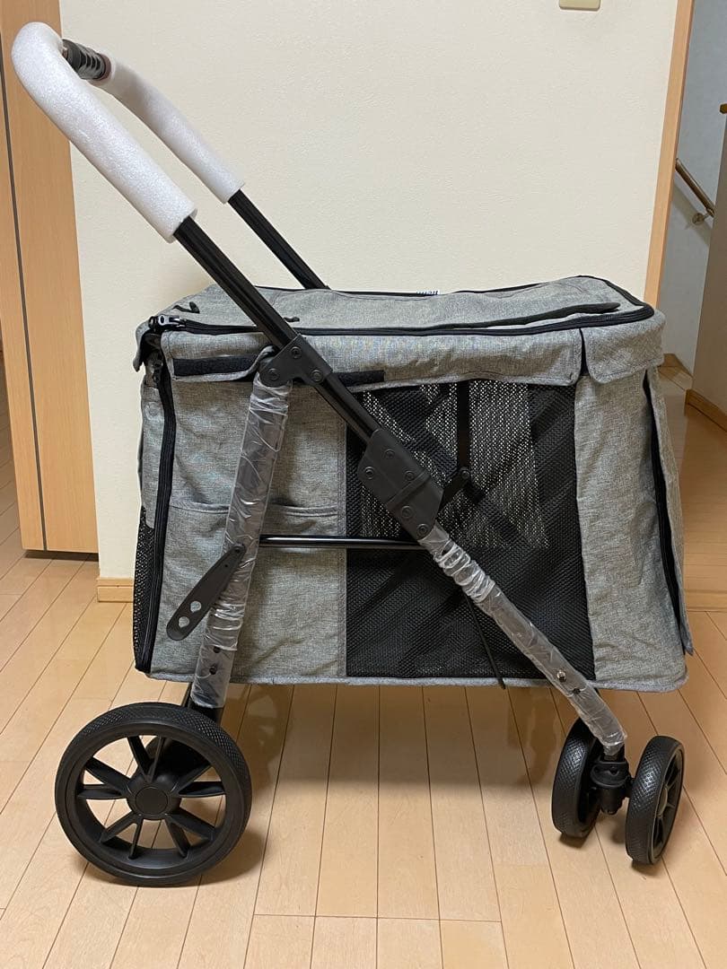 折りたたみペットカート グレー