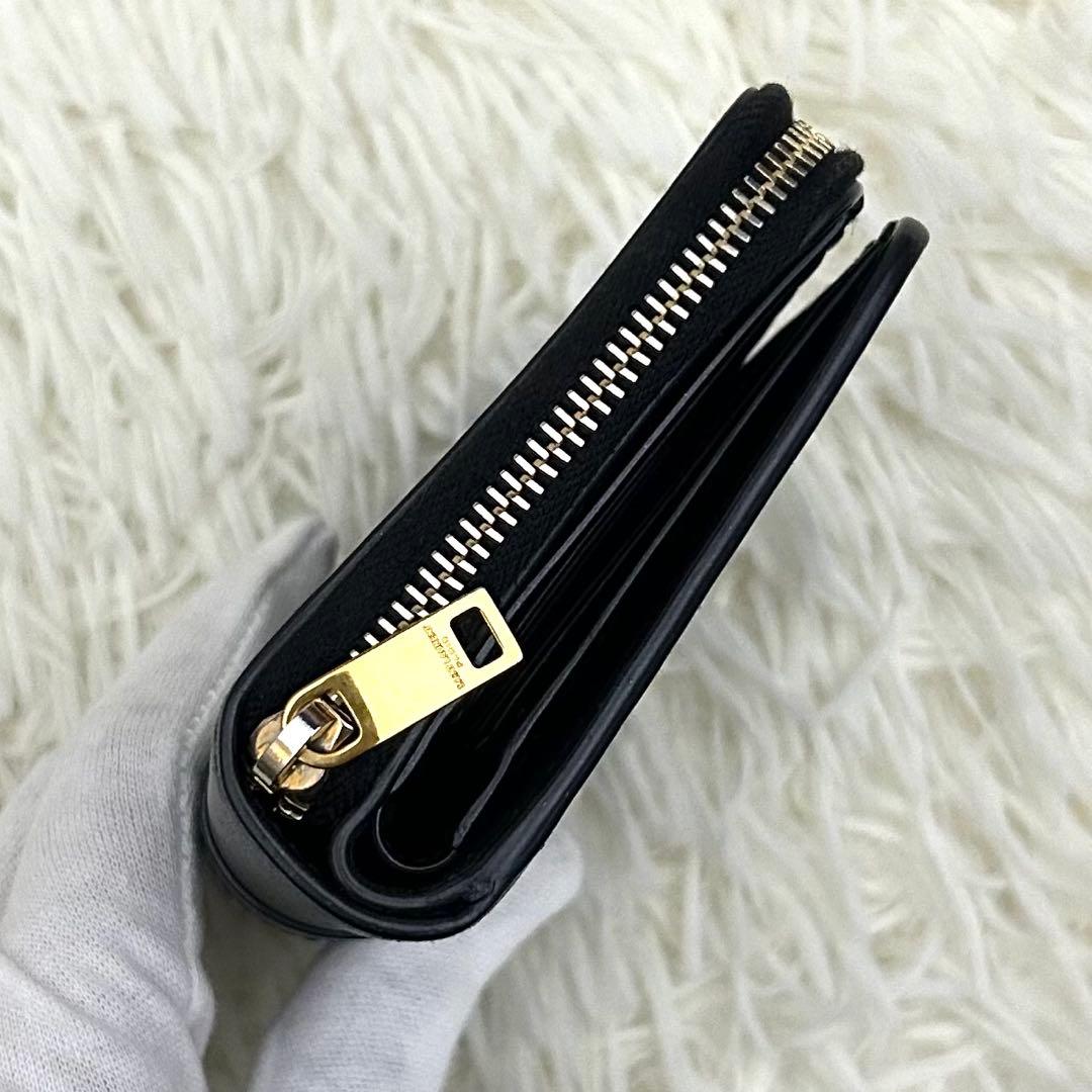 【美品】Saint Laurent カランドラ 財布 ブラック 二つ折り財布