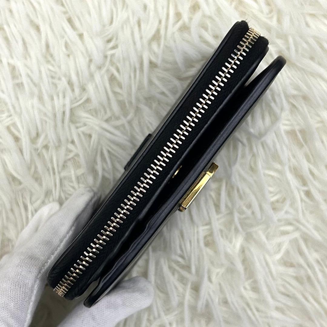 【美品】Saint Laurent カランドラ 財布 ブラック 二つ折り財布