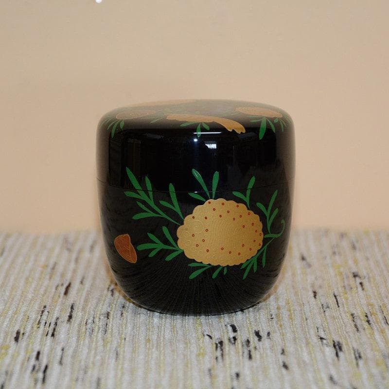 茶道具　棗　而妙斎好海松貝蒔絵大棗　美品　山中塗　熊谷秀穂　送料込み