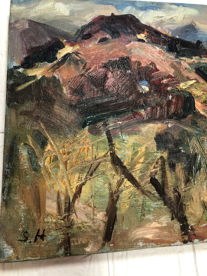 油絵（秩父の山）