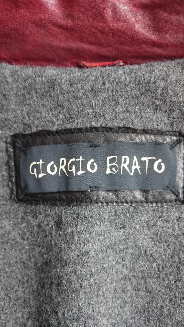 Giorgio Brato 赤 レザー シングルライダースジャケット