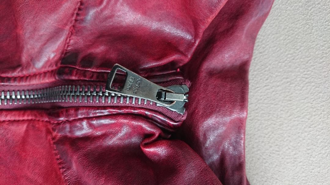 Giorgio Brato 赤 レザー シングルライダースジャケット