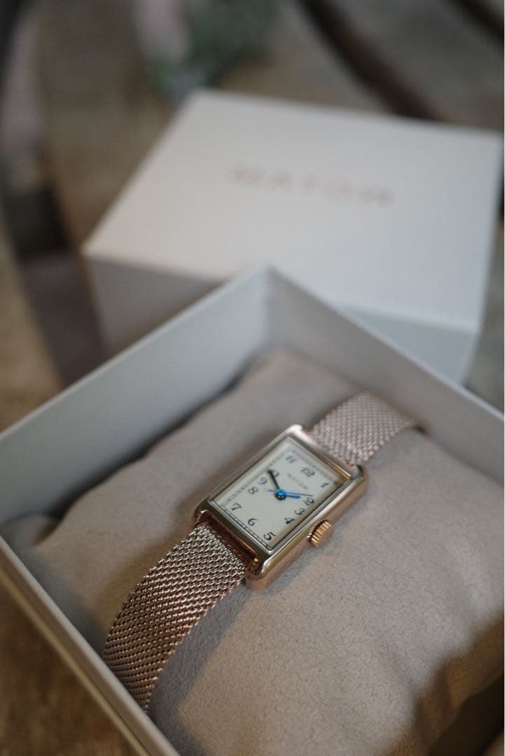 MATOW TSUKI ローズゴールド メッシュ時計