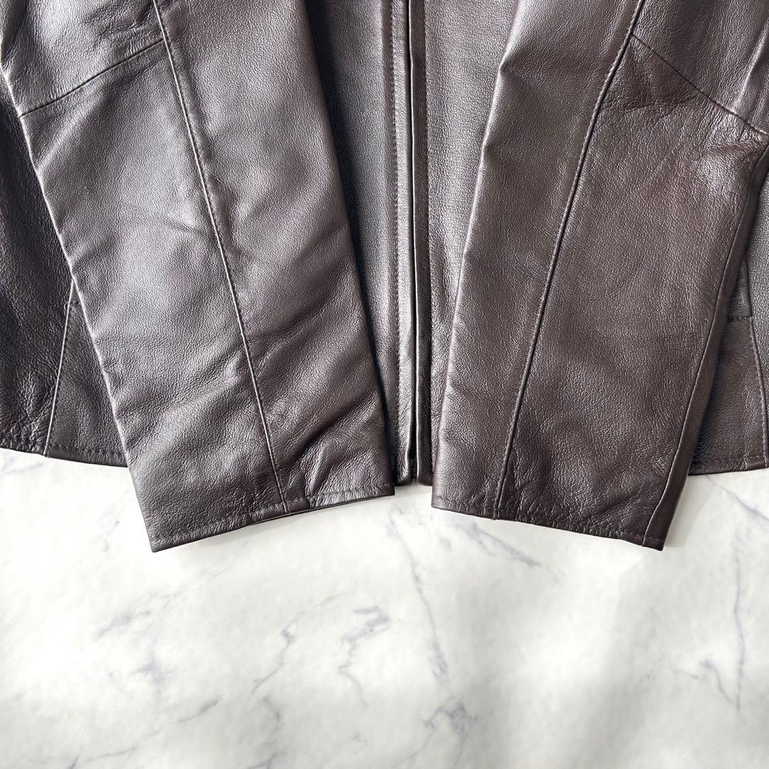 美品✨　エディーバウアー　レザージャケット　シングルライダース　本革　ブラウン