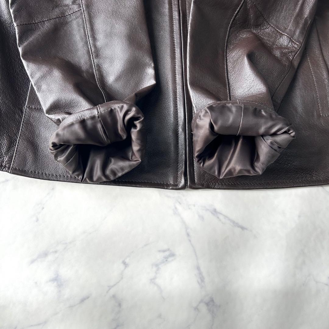 美品✨　エディーバウアー　レザージャケット　シングルライダース　本革　ブラウン