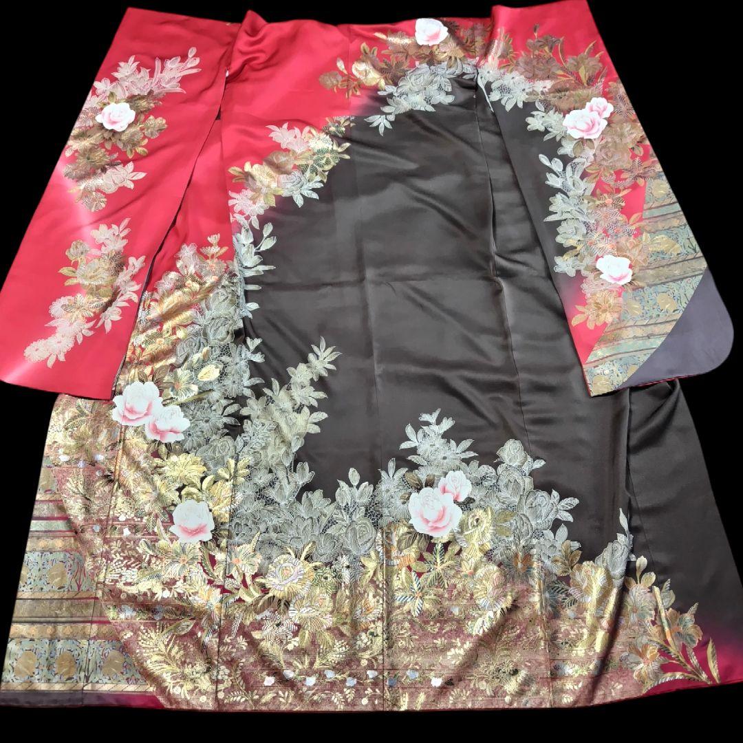 振袖フルセット(8点)・成人式・金銀彩加工・薔薇・モダン・逸品