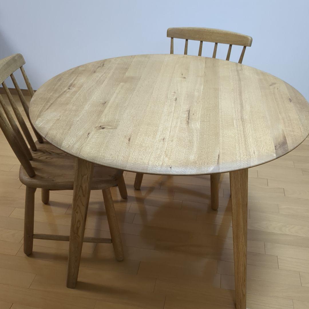 関家具 クラッシュゲート イージーライフ 円形木製ダイニングテーブル デッケ