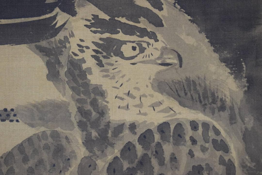 【真作】狩野栄川院/鷹之図/タカ図/掛軸☆宝船☆Z-511
