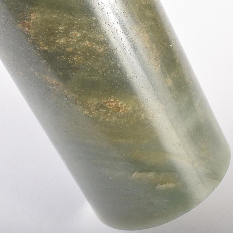 中国　玉石彫刻　蓮刻　玉器　筆筒　二点まとめて　C　R7634