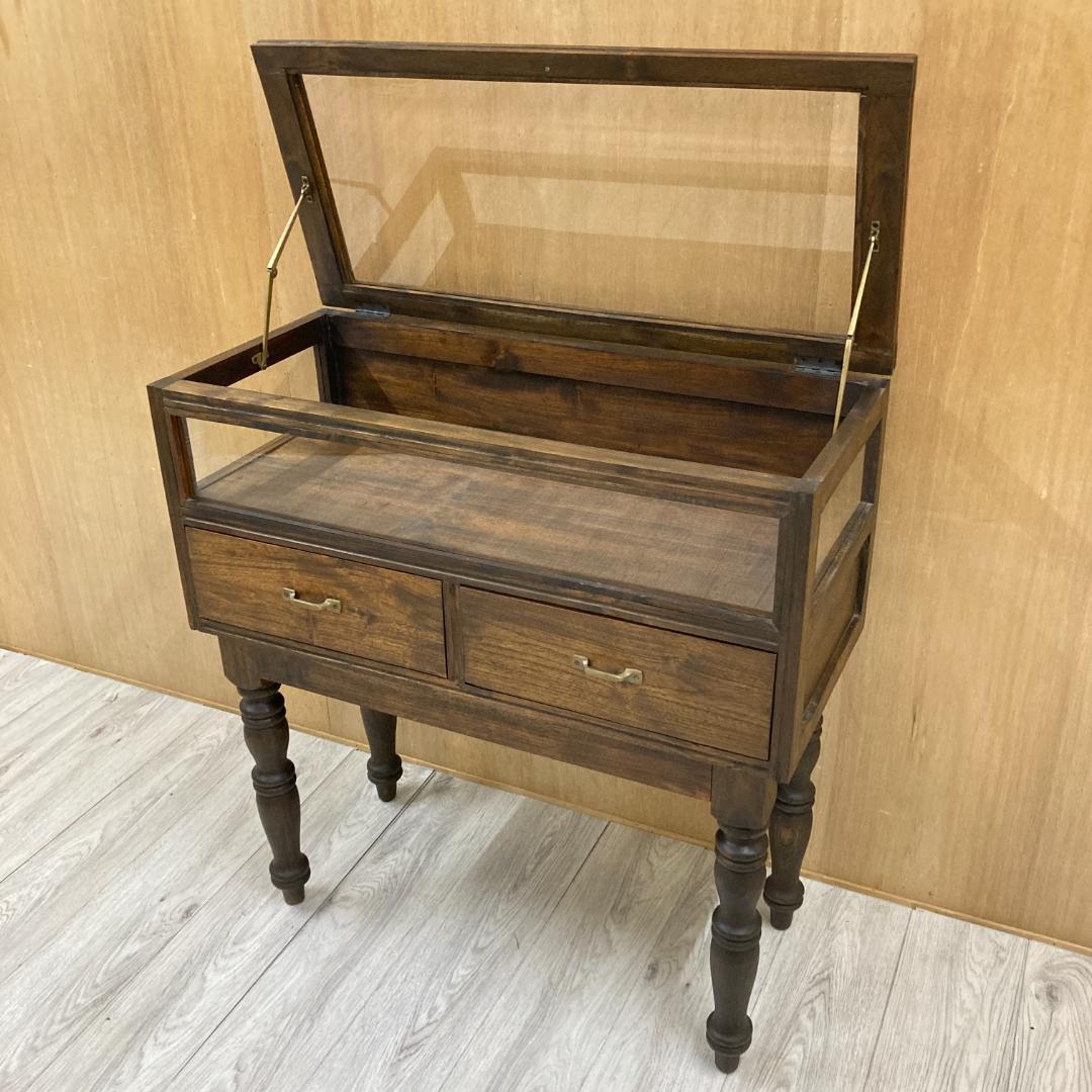 天然木　キャビネット　コレクションケース　ショーケース　ディスプレイ　什器