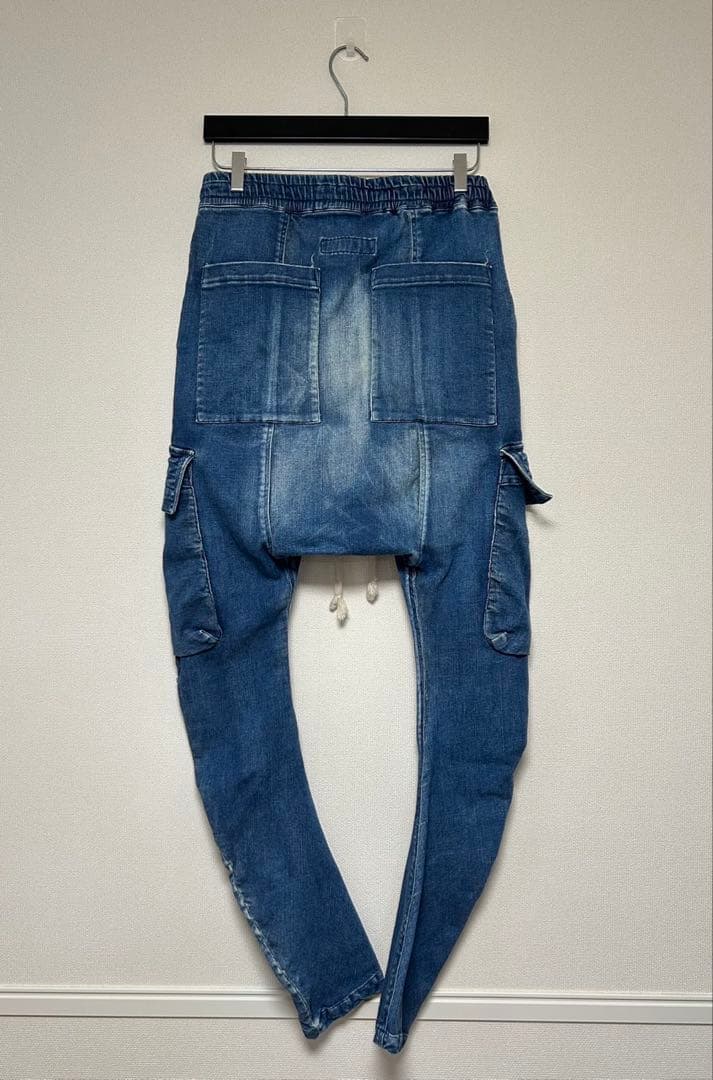 A.F ARTEFACT/デニムサルエルスキニーロングパンツ/size2/ブルー