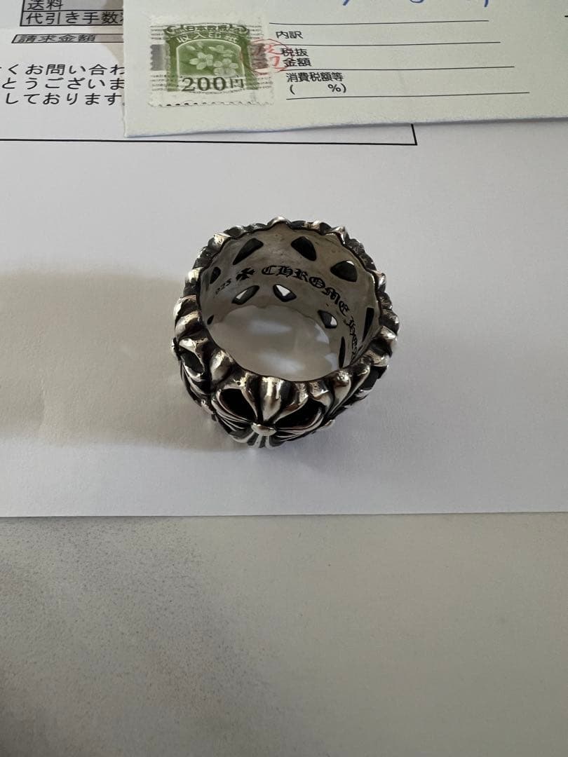 ち*ー様 クロムハーツ　セメタリークロスリング　16号