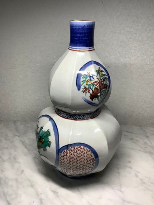 「お値下げ」九谷焼　三代　浅蔵五十吉作　瓢形酒瓶