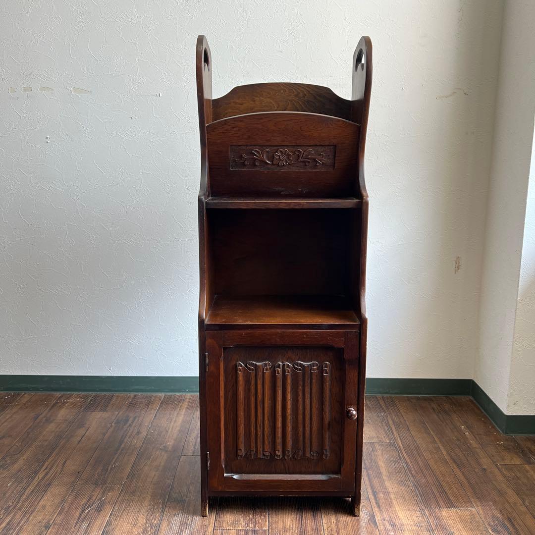 k351r120 英国らしい装飾のアンティーク家具 木製マガジンキャビネット