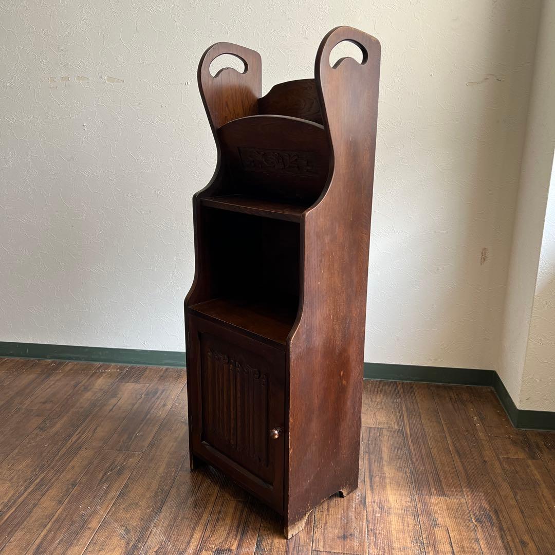 k351r120 英国らしい装飾のアンティーク家具 木製マガジンキャビネット