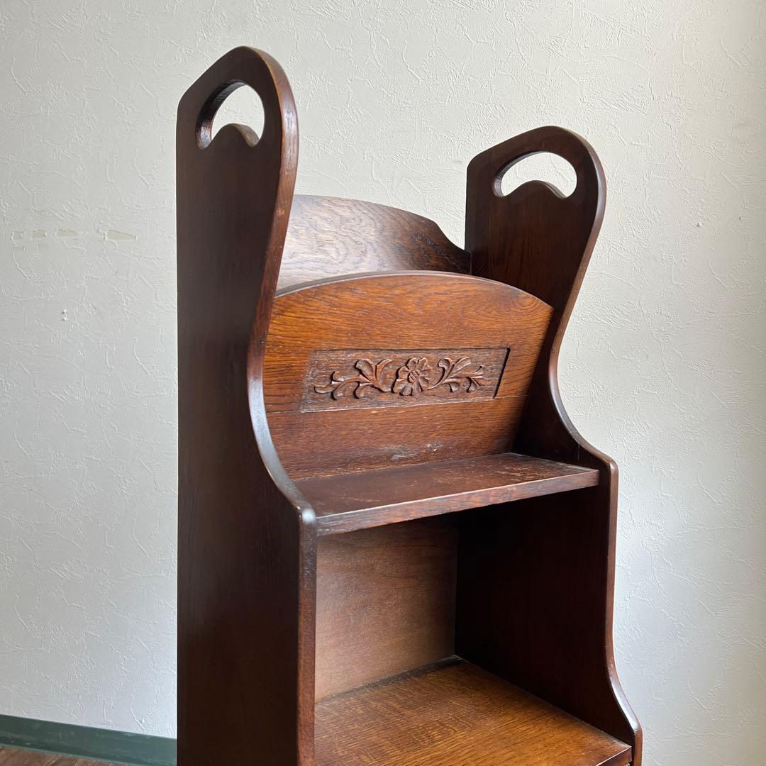 k351r120 英国らしい装飾のアンティーク家具 木製マガジンキャビネット