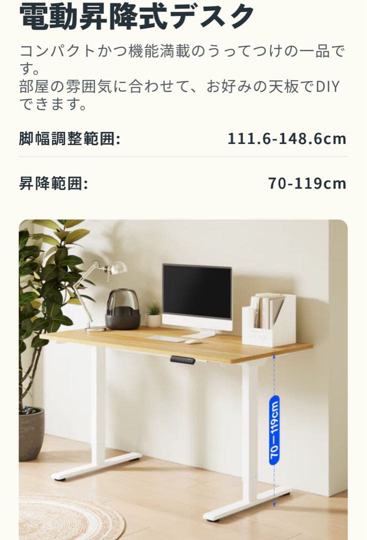 値下げ中【新品・未使用】FLEXISPOT EJ2B(ブラック)電動昇降デスク