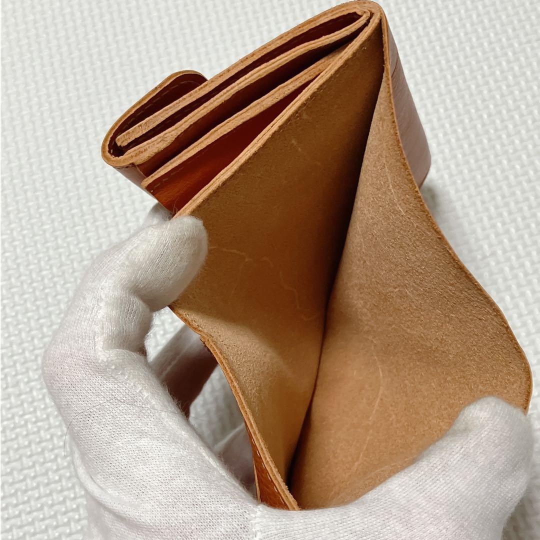 未使用　IL BISONTE イルビゾンテ　レザー二つ折り財布　ヤキヌメ　袋付き