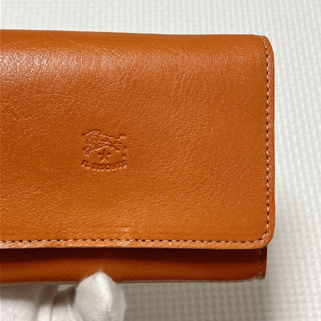 未使用　IL BISONTE イルビゾンテ　レザー二つ折り財布　ヤキヌメ　袋付き
