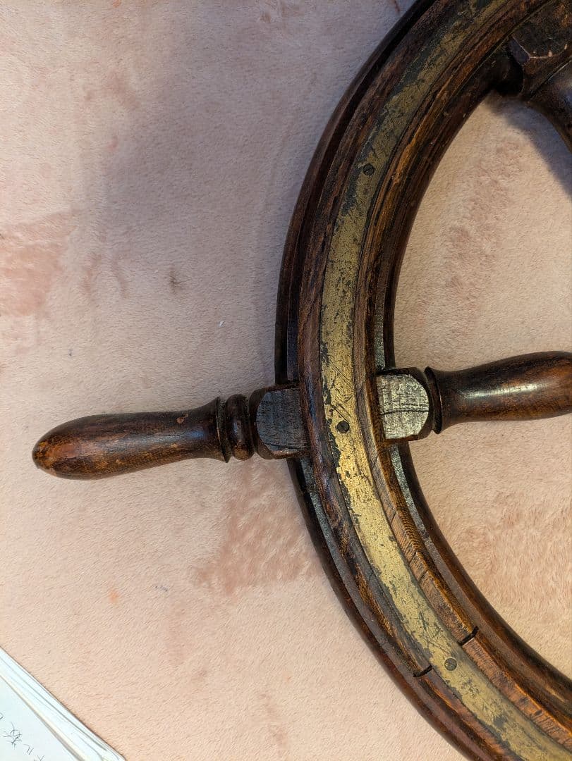 アンティーク　船舵　ビンテージ　ハンドル　木製