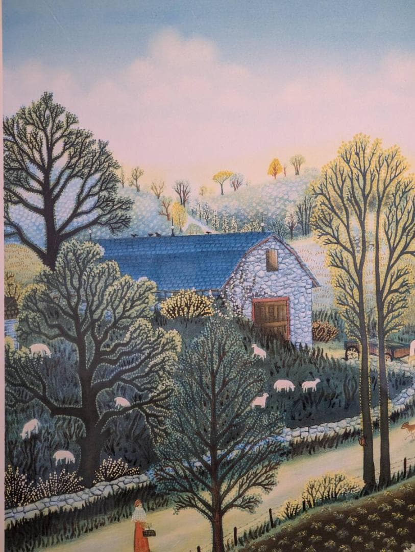 【真作】版画　キャシー・ジェイコブセン　リトグラフ　羊飼いの少女　U142