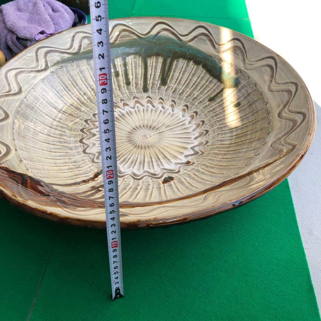小鹿田焼　特大皿　陶芸