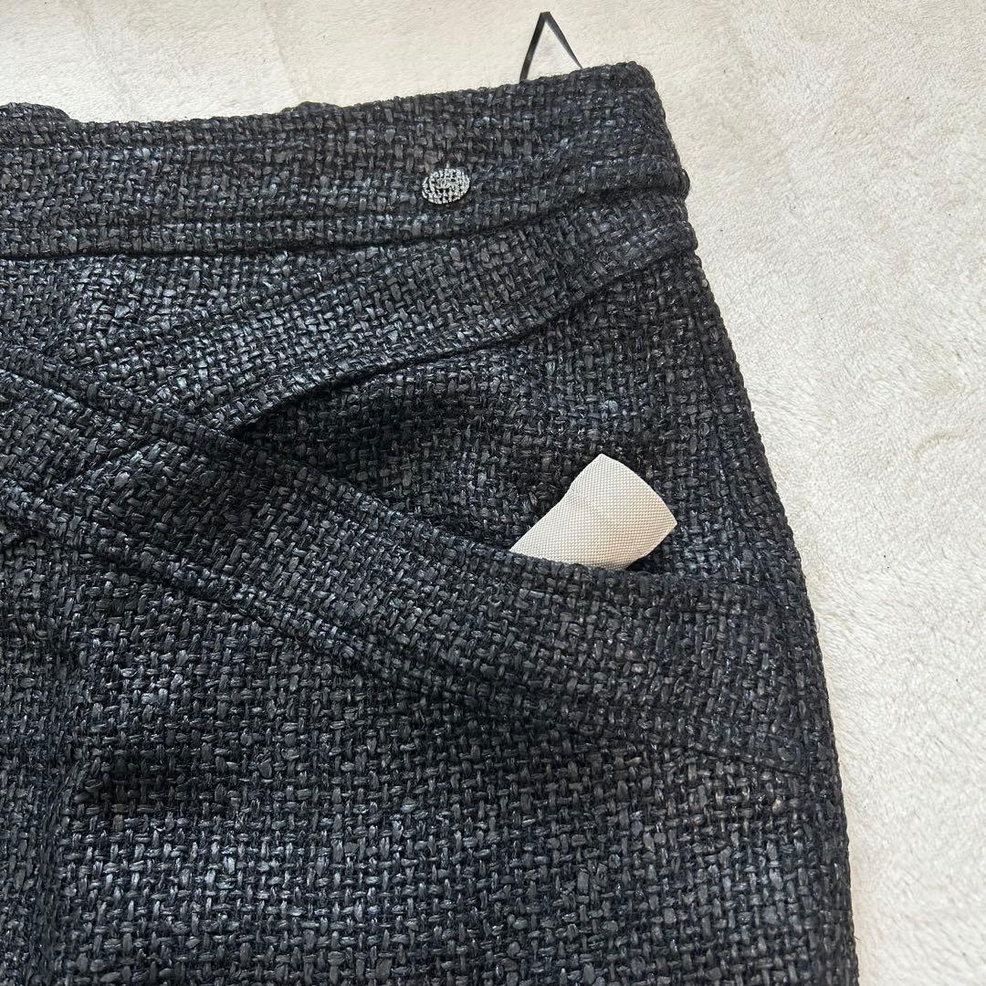 CHANEL シャネル ココマーク ウール×ポリウレタン スカート サイズ38