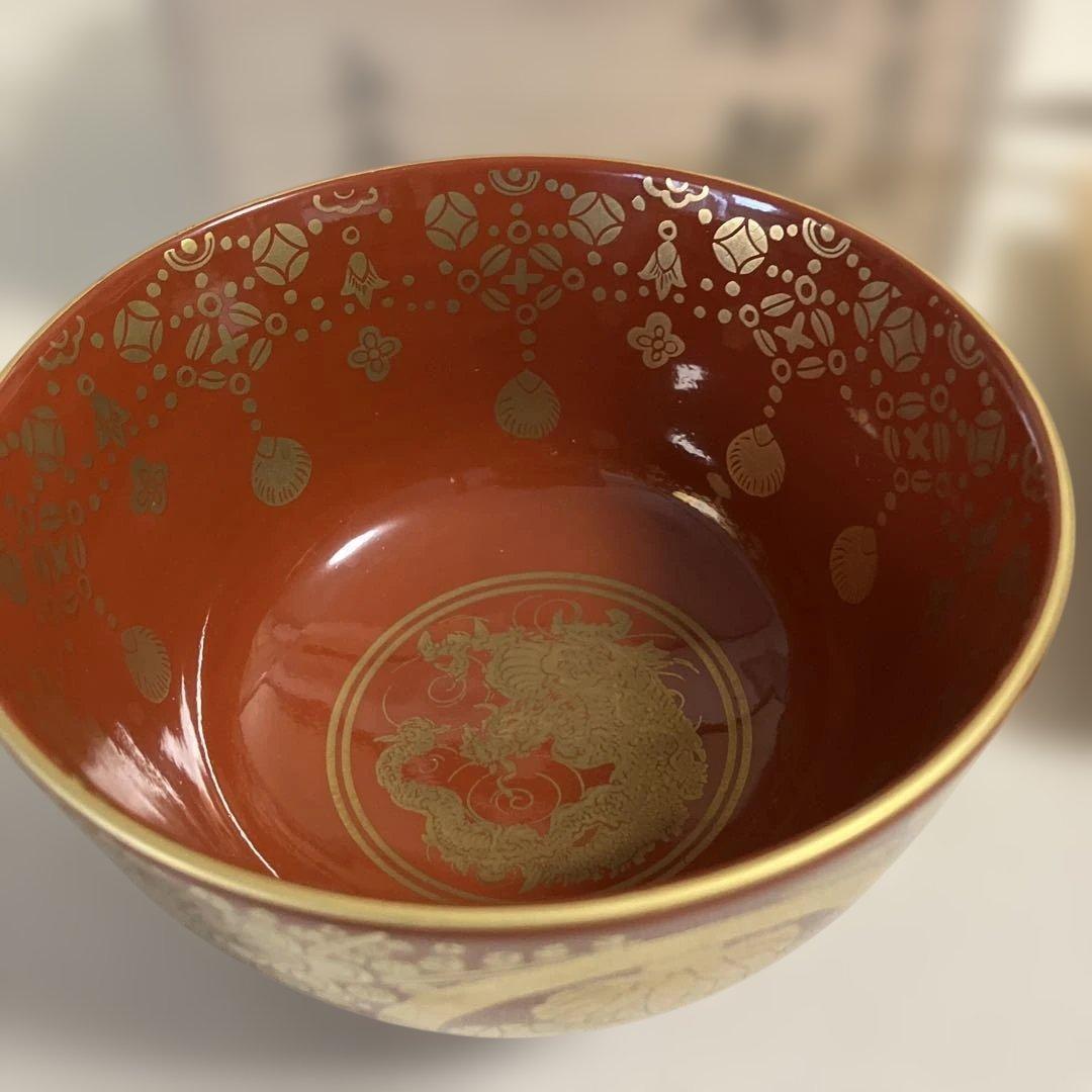 茶道具 金襴手葵龍紋 永泉作 共箱 共布