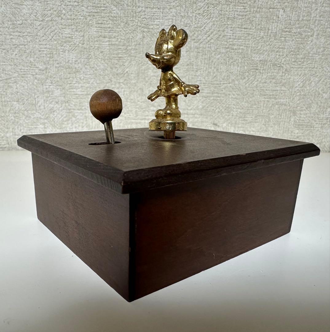 レトロ ミニーマウス 木製 オルゴール レットイットビー Let it be