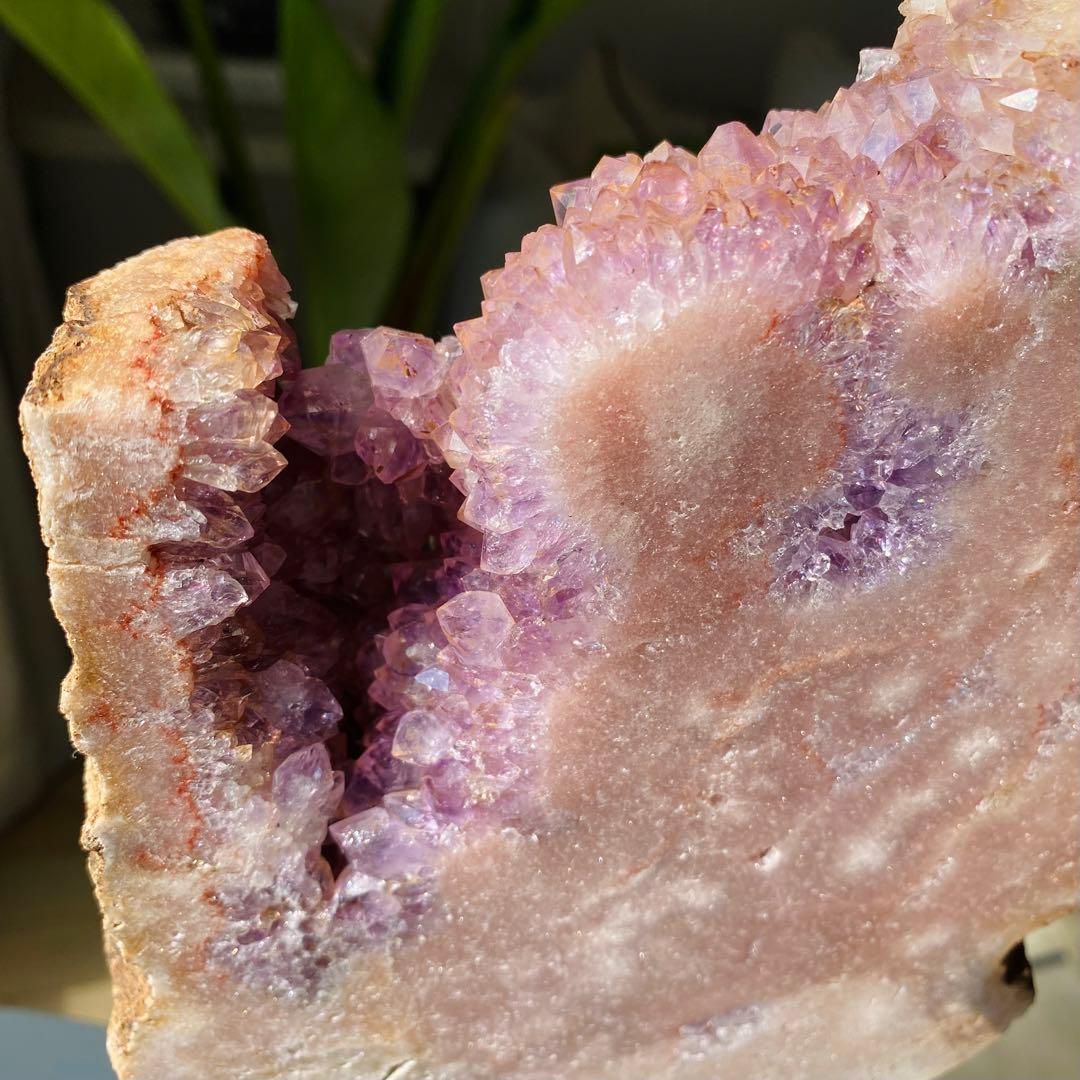 ★★★破格特価【 特大 ピンクアメジスト 原石 スラブ 約3.6kg スタンド